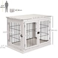 thumbnail image 3 of PawHut Cage pour Chien en Bois de 26 Pouces, Caisse pour Animal, Chenil avec Entrée à Double Porte, Blanc, 3 of 10