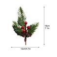 thumbnail image 3 of Red Berry Stem Christmas Artificial Flower Plant Faux Pine Picks Fake Tree Ornaments  Party Gift Wrapping Decor, 3 of 11