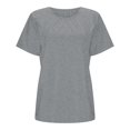 thumbnail image 3 of WTXUE T-Shirts de Maternité, Débardeur de Maternité pour Femmes Chemise Décontractée à Manches Courtes Froncée sur les Côtés Col Rond Débardeur de Base pour Allaitement Encolure Ronde Maternité Manches Courtes Gris Foncé, 3 of 6