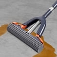 thumbnail image 4 of MORESEC Clean Floors Effortlessly with This No-Hand-Wash Sponge Mop, a Roller-Type Rubber Mop with a Thickened Foldable Head and Built-In Brush for Easy Squeezing, 4 of 7