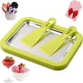 thumbnail image 2 of Ensemble de 1 Pce pour Fabriquer de la Crème Glacée Roulée à la Maison, Plaque de Congélation Instantanée avec 2 Grattoirs, Plaque Froide en Acier Inoxydable pour des Activités Familiales Amusantes, Crème Glacée Roulée Maison DIY, Yogourt, Sorbet, Machine à Gelato (Vert), 2 of 8