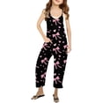 thumbnail image 2 of Girls Romper Bow Print Summer Rompers for Girls Spaghetti Strap Rompers with Pockets Summer Clothes for Teens 5-6 Y, 2 of 6