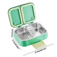 thumbnail image 3 of TIMIFIS Stainless Steel Lunch Boxs Transparent Stainless Steel Lunch Box for Office Workers and Students with Compartments for Lunch Boxes Heated Light Meal Boxes Two Compartment Lunch Box, 3 of 6