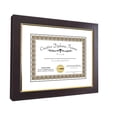 thumbnail image 4 of Creative Picture Frames 13x17 Mahogany Diploma Frame with Gold Rim Including White Mat Glass and Installed Wall Hangers | Frame Holds 16x20 Media without Mat, 4 of 4