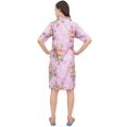 thumbnail image 4 of Bimba Chemise de Nuit en Rayonne Violette pour Femme à Boutons, Imprimé Floral, Robe de Nuit - 20, 4 of 6