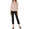 thumbnail image 2 of INSPIRE CHIC Blouse en Tricot Extensible à Encolure Bateau pour Femme à Manches 3/4 pour le Travail, 2 of 5