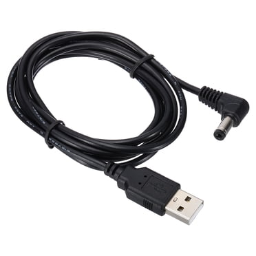 Unique Bargains Câble d'Alimentation USB vers DC 5 Pieds 5.5x2.1mm, Connecteur Adaptateur de Fil, Cordon de Charge, Noir