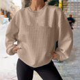 thumbnail image 2 of Pisexur Chandail en Molleton pour Femmes Décontracté Ample Automne Chandails en Molleton pour Femmes Couleur Unie Col Rond Chandail en Molleton Manches Longues Chemises pour Femmes Mode Chandail en Molleton Texturé Chandail Tops, 2 of 8
