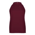 thumbnail image 3 of Birdeem Hauts pour Femmes Aguichant à Encolure Ronde Ajourée, Camisole Sans Manches de Couleur Unie, 3 of 5