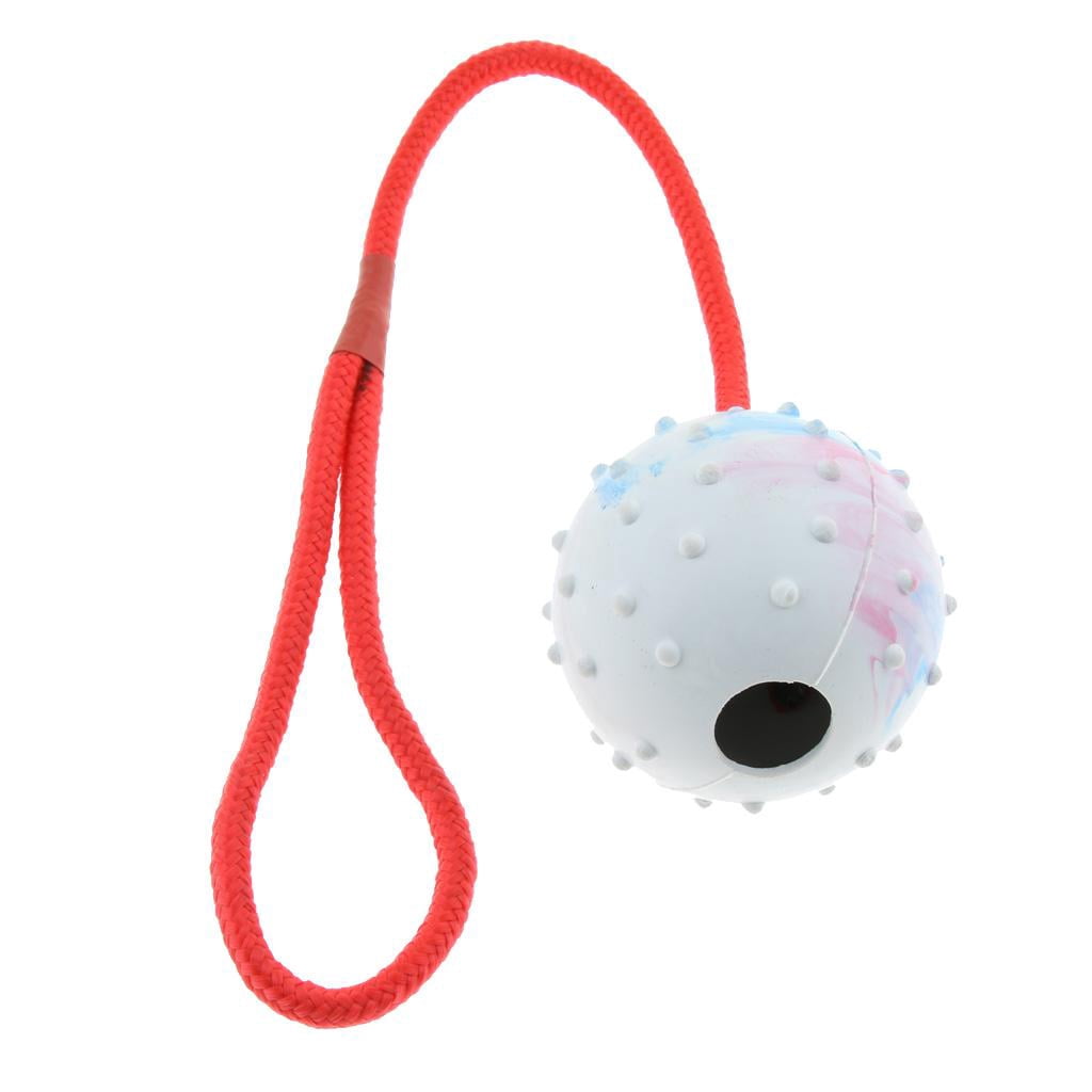 lionlar Balle Interactive pour Chien et Chat avec Corde Jouet Blanc