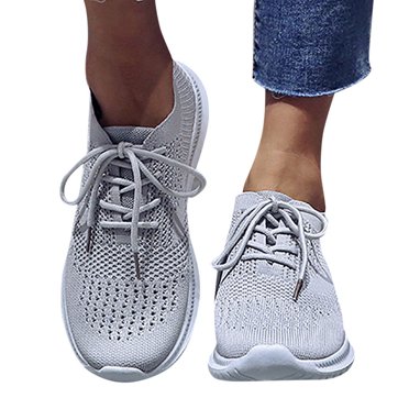 Dakaela Womens Slip on Walking Shoes Mesh Casual Sock Sneakers Comfort Ladies Jogging Shoe Grey 10