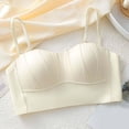 thumbnail image 2 of Fgnfyis Thin Padded Bra with Removable Padding Seamless Full Coverage Bras for Women Adjustable Underwire Lingerie Solid Color Womens Bras Light Yellow S, 2 of 4