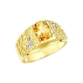 thumbnail image 4 of RYLOS Men's Rings Yellow Gold Plated Silver Designer Nugget Ring Oval 9X7MM Gemstone &  Diamonds  Citrine Birthstone Rings For Man Size 12, 4 of 7
