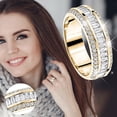 thumbnail image 2 of Kcodviy Gold Triple Rhinestone Rings Women Rings Size 8 Women Full Zircon Ring Cute Rings for Women Ladies Jewelry Rings for Mens Rings Pack Women Size 5 11, 2 of 5