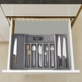 thumbnail image 1 of Back to School!Large Expandable Silverware Drawer Organizer,Silverware Organizer,Kitchen Drawer Organizer Expandable,Utensil Holder Cutlery Tray for Kitchen Utensil and Flatware Bedroom Office, 1 of 8