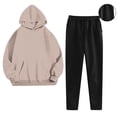 thumbnail image 4 of Yuyuzo Sweatsuits for Women 2 Piece Color Block Tracksuits Fleece Lined Comfy Loungewear Matching Lounge Sets, 4 of 7