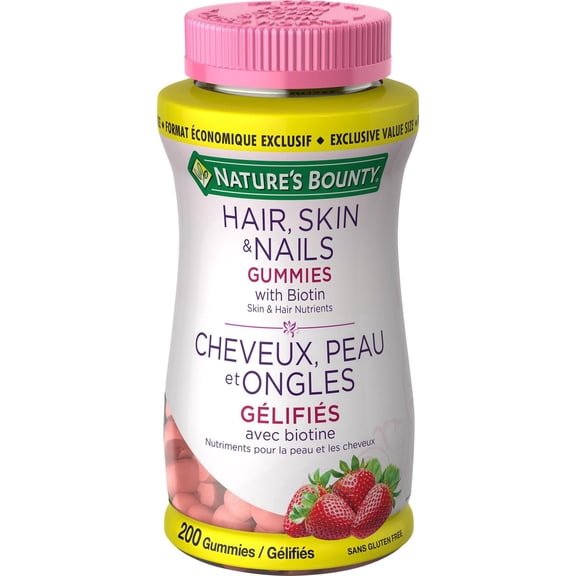 Nature's Bounty Cheveux, Peau & Ongles Gélifiés avec Biotine Format Économique Exclusif