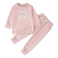 thumbnail image 1 of MIASHUI Toddler Girl Boy Easter Outfit Rabbit Embroidered Long Sleeve Sweatshirt Top Pants Set,Pink,2-3 Years, 1 of 8
