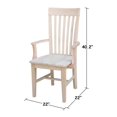 thumbnail image 4 of International Concepts Chaise de Mission Haute avec Accoudoirs, Non Finie, 4 of 5