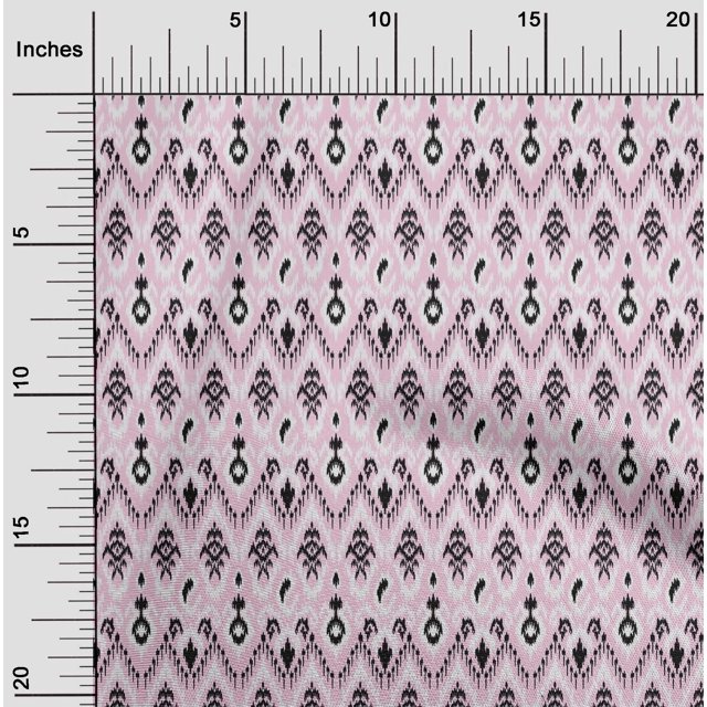 oneOone Polyester Lycra Fabric Paisley & Chevron Ikat Print Fabric By Yard 56 Inch Wide