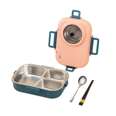 SIfdSeng Snack Tray with Lid 1100Ml Stainless Steel Bento Lunch Box for Kids and Adults Stackable Containers with 3 Compartments Pantry Organization Containers Collapsible Snack Container
