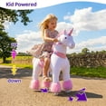 thumbnail image 3 of PonyCycle Ride-On Unicorn Toy for Kids, Plush Riding Toy with Sound & Hand Brake, Kid-Powered, Ages 4–7, Pink, Ux402, 3 of 10