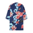 thumbnail image 5 of TIMIFIS Women Chiffon Printed Cardigan Kimono Robe Tops Beach Bikini Cover up Blouse-Orange-3-LFall, 5 of 5