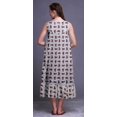 thumbnail image 3 of Bimba Robe de Nuit Sans Manches Bleu Lavande Clair à Feuilles Florales et Roses pour Femmes, Coton Imprimé, Vêtement de Nuit pour Dames, Petite, 3 of 6