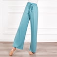 thumbnail image 4 of Diufon Straight Pants for Women Elastic High Waist Drawstring Pants Cotton Solid Color Lounge Wide Leg Pants, 4 of 6