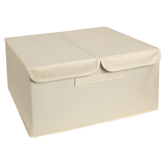 Bacs de Rangement Pliables en Lin avec Poignées Contenants de Rangement pour Maison Bureau Garde-Robe Vêtements
