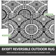 thumbnail image 2 of Outdoor Rug x Outdoor Carpet Reversible Patio Rug for Camping Large Outdoor Plastic Straw Area Rug Portable Geometric Mats for RV Backyard Deck Porch Beach Picnic Teal, 2 of 7
