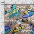 thumbnail image 2 of oneOone Rayon Light Brown Fabric Ocean Life Fabric For Sewing Printed Craft Fabric By The Yard 56 Inch Wide, 2 of 5