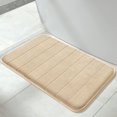 thumbnail image 2 of ORUYROP Memory Foam Bath Mat Large Size 31.5 by 19.8 Inches, Soft and Comfortable, Super Water Absorption, Non-Slip, Thick, Machine Wash, Easier to Dry for Bathroom Floor Rug, Beige, 2 of 7