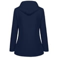 thumbnail image 4 of LSLJS Women Solid Rain Jacket Outdoor Plus Size Hooded Raincoat Windproof( Navy, XL), 4 of 4
