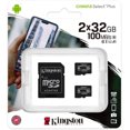 thumbnail image 1 of Kingston 32GB micSDHC Canvas Select Plus 100R A1 C10, 2 Pack + 1 ADP, 1 of 5