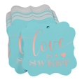 thumbnail image 3 of Inkdotpot Pack Of 100 Real Rose Gold Foil Bracket Shape Paper Tags Love Is Sweet Wedding Favor Hang Tags, 3 of 6