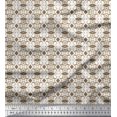 thumbnail image 1 of Soimoi polyester Crepe Fabric Diamond Shape & Filigree Damask Decor Fabric Printed Yard 42 Inch Wide, 1 of 1