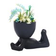 thumbnail image 3 of Mini Bonsaï Tête Herbe Cheveux Plante en Céramique Pot de Jardin Usage Intérieur Extérieur, 3 of 8