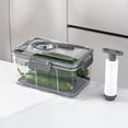 thumbnail image 1 of SSZMDLB Vacuum Sealed Food Storage Container, Transparent Airtight Jar with Manual Pump and Timer Lock, Plastic Kitchen Organizer for Freshness, Freezing, Meal Prep and Leftovers, Food Preservation, 1 of 9