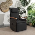 thumbnail image 4 of Costway Outdoor 360° Swivel Rattan Recliner Chair Patio Wicker Chaise Lounge Chair Black, 4 of 9