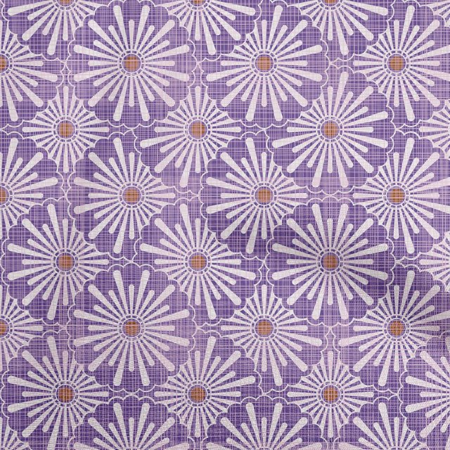 oneOone Rayon Violet Fabric Asian Ornamental Fabric For Sewing Printed Craft Fabric By The Yard 56 Inch Wide