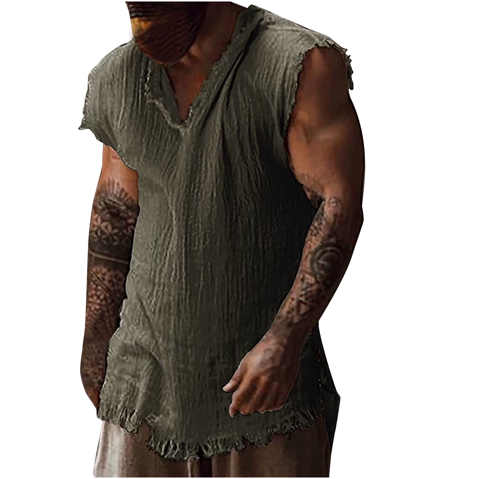 トップス L.G.B. - top , vibration , rock off ylioge Ripped Tank Tops for Men Sleeveless V Neck T-Shirts