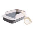 thumbnail image 4 of Bac à Litière pour Chat Robuste Semi-Fermé Bac à Sable pour Chat Anti-Éclaboussures Blanc et Gris, 4 of 9