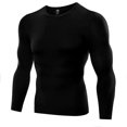 thumbnail image 1 of 1PC Mens Compression Under Base Layer Top Long Sleeve Tights Sports Running T-shirts Gray L, 1 of 6