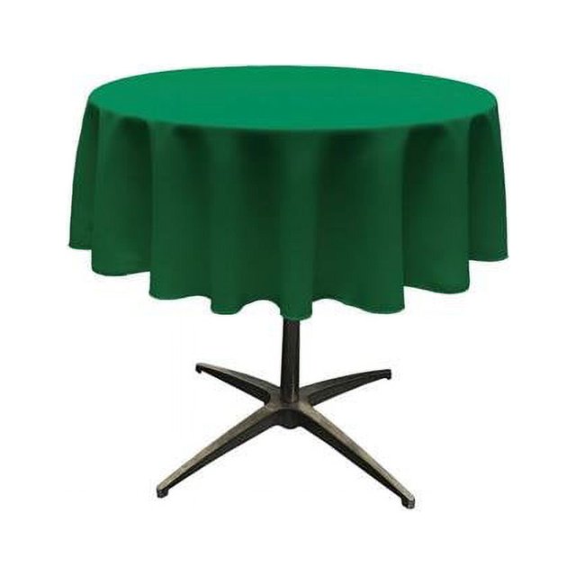 LA Linen TCpop51R-GreenEmP32 Nappe en Popeline Polyester Vert Émeraude - 51 Po Ronde