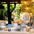 thumbnail image 4 of 2 Pack 6QT Round Stainless Steel Chafing Dishes – Buffet Food Warmer Set with Visible Glass Lids, Food & Water Pans, Buffet Server – Perfect for Parties, Weddings, Catering, 4 of 8