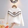 thumbnail image 2 of Chandail pour Bébé Fille Col Rond Manches Longues Imprimé Dessin Animé Tricot Automne Hiver Chandail en Molleton Beige, 2 of 4