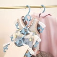 thumbnail image 3 of 5 Pcs Baby Clothes Hangers Anti-slip Cartoon Bear Decor Retractable High Tenacity Anti-deformed Dry Clothes Contrast Color Wet Clothes Kids Clothes Racks Wardrobe Supplies, 3 of 8