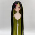 thumbnail image 4 of Dual Color Simulation Soft Doll Long Straight  With Bangs 1/4 Ball Joint, High Temperature Fiber, Fits Head Size 18.5-21cm For Fashionable And Lifelike Dolls, 4 of 8