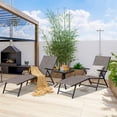 thumbnail image 4 of Gymax Ensemble de 2 Chaises Longues d'Extérieur Réglables pour Patio, Fauteuils Inclinables Pliants Gris, 4 of 10